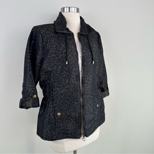 Laura Ashley Animal Print Leopard Jacket Size Petite M